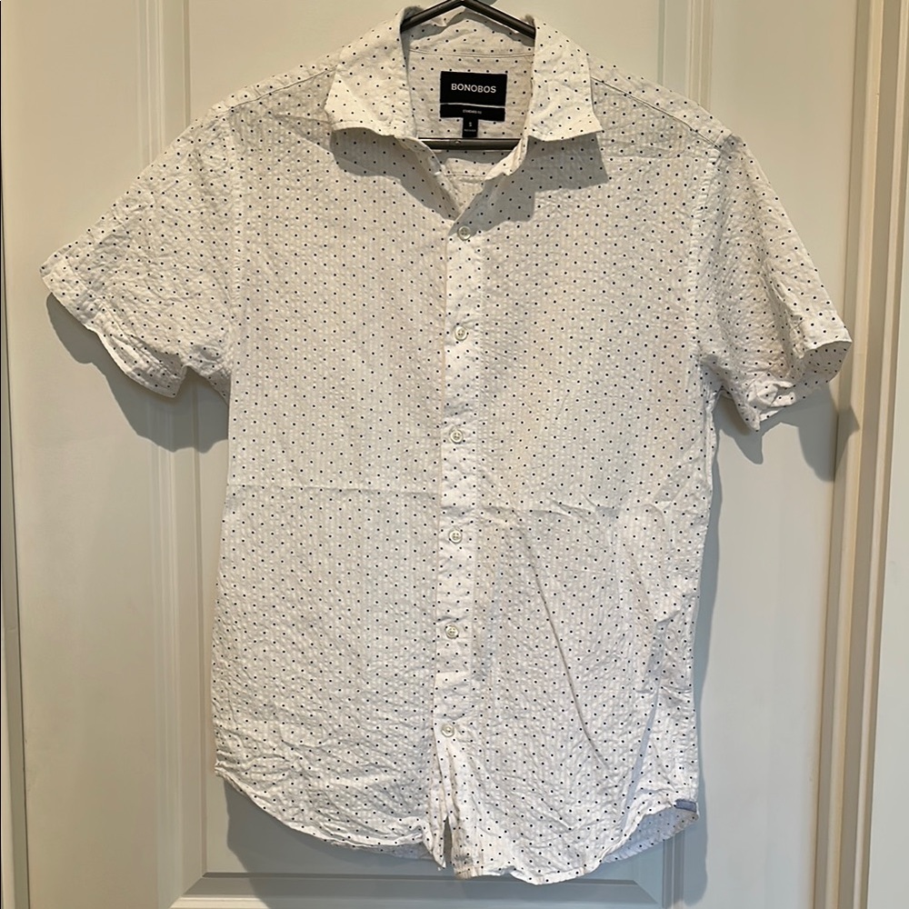 Bonobos White Patterned Casual Shirt